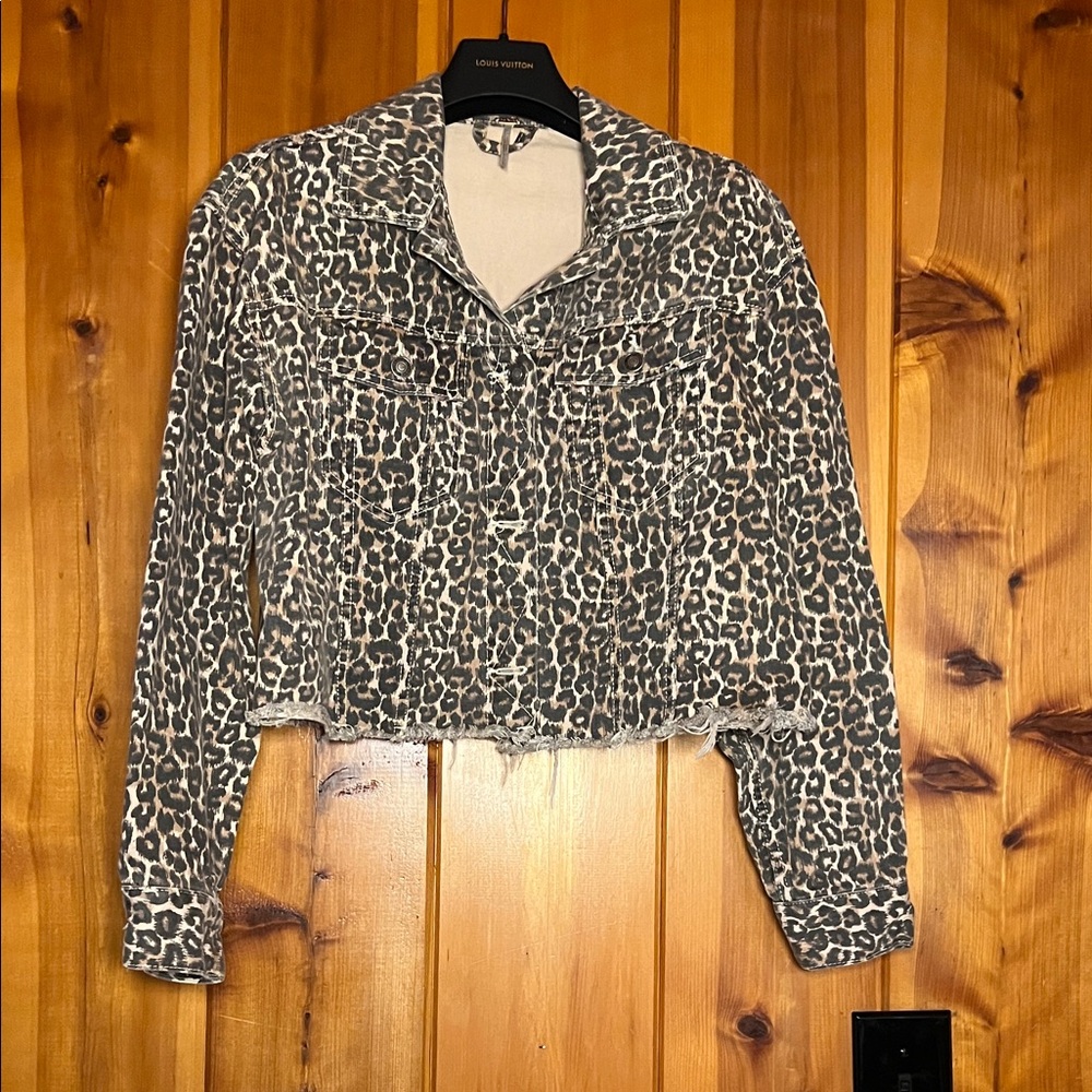 FP Movement by Free People Leopard Print Jean Jacket